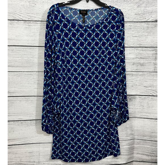 Laundry Geometric Print Long Sleeve Dress, Size Small - Picture 1 of 3
